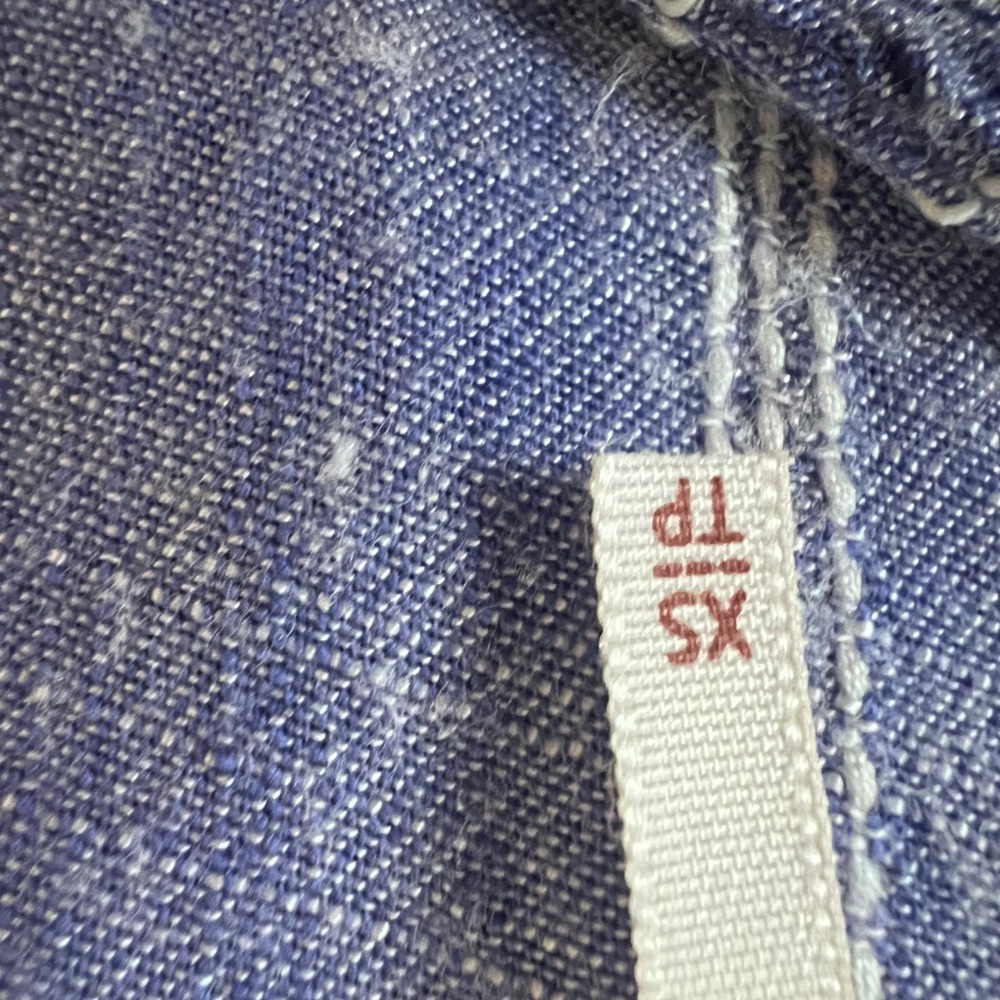 Free People Blue White Striped Smocked‎ Midi Dress Sleeveless Ruffle Pockets XS - Picture 5 of 10